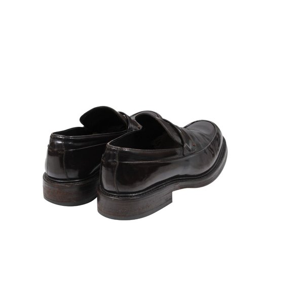 Prada Mens Vintage Penny Loafers US7 UK6 Brown Leather Slip On Round Bulb Toe main image 7